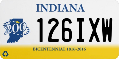 IN license plate 126IXW