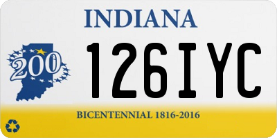 IN license plate 126IYC