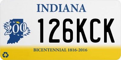 IN license plate 126KCK
