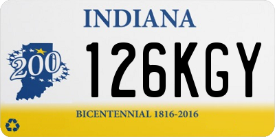 IN license plate 126KGY
