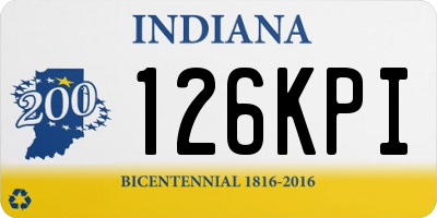 IN license plate 126KPI
