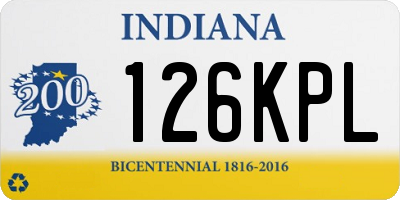 IN license plate 126KPL