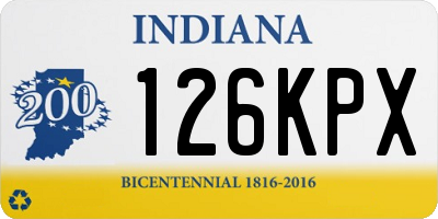 IN license plate 126KPX