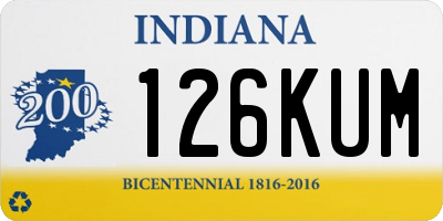 IN license plate 126KUM
