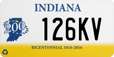 IN license plate 126KV