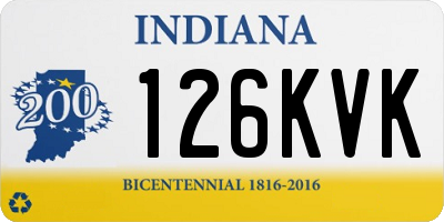 IN license plate 126KVK