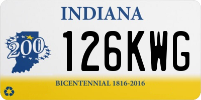 IN license plate 126KWG