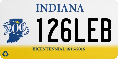 IN license plate 126LEB