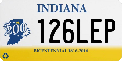 IN license plate 126LEP
