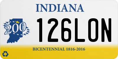 IN license plate 126LON
