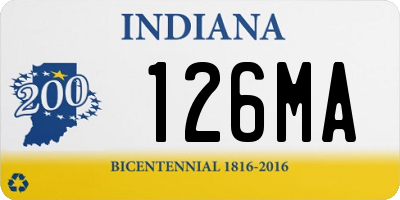 IN license plate 126MA