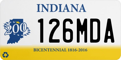 IN license plate 126MDA