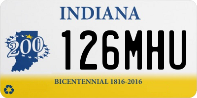 IN license plate 126MHU