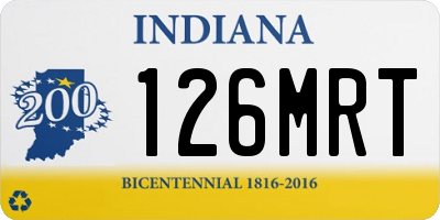 IN license plate 126MRT