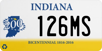 IN license plate 126MS