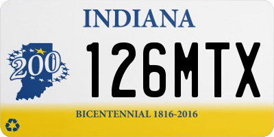 IN license plate 126MTX