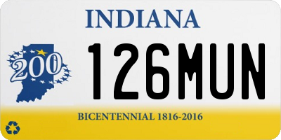 IN license plate 126MUN