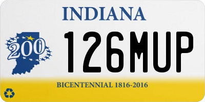 IN license plate 126MUP