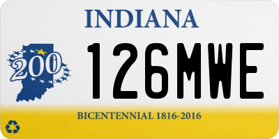 IN license plate 126MWE