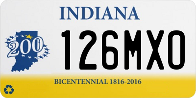 IN license plate 126MXO