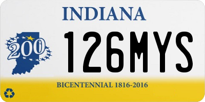 IN license plate 126MYS