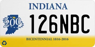 IN license plate 126NBC