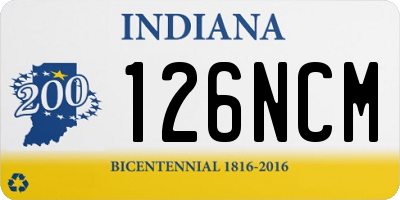 IN license plate 126NCM