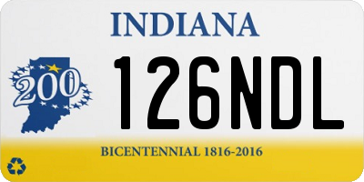 IN license plate 126NDL