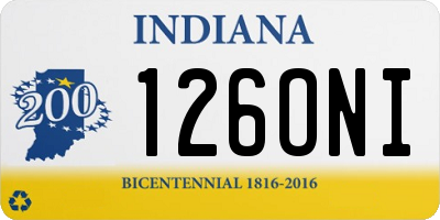 IN license plate 126ONI