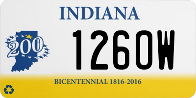 IN license plate 126OW