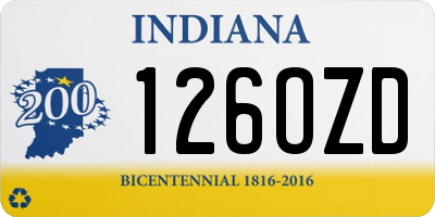 IN license plate 126OZD
