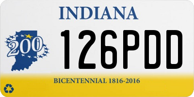 IN license plate 126PDD