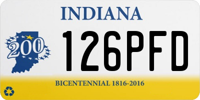 IN license plate 126PFD