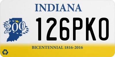 IN license plate 126PKO