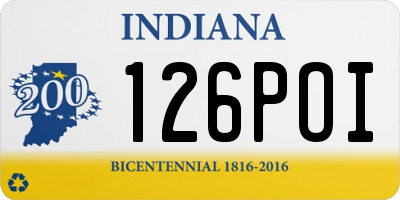 IN license plate 126POI
