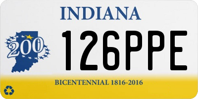 IN license plate 126PPE