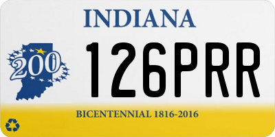 IN license plate 126PRR