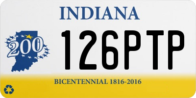 IN license plate 126PTP