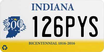 IN license plate 126PYS