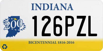 IN license plate 126PZL