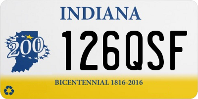 IN license plate 126QSF