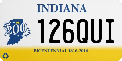 IN license plate 126QUI