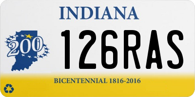 IN license plate 126RAS