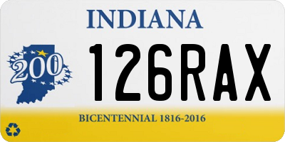 IN license plate 126RAX