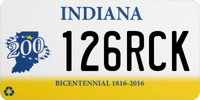 IN license plate 126RCK
