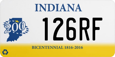 IN license plate 126RF