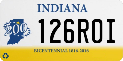 IN license plate 126ROI
