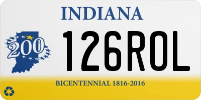 IN license plate 126ROL