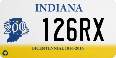 IN license plate 126RX