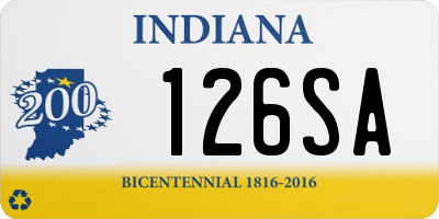 IN license plate 126SA